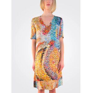 Unbreak It Women's Multicolor Short Sleeve The Look Print Ary Dress Size XS